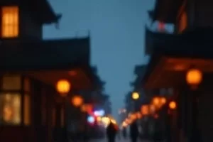 沙丘上缓慢移动的驼队远景